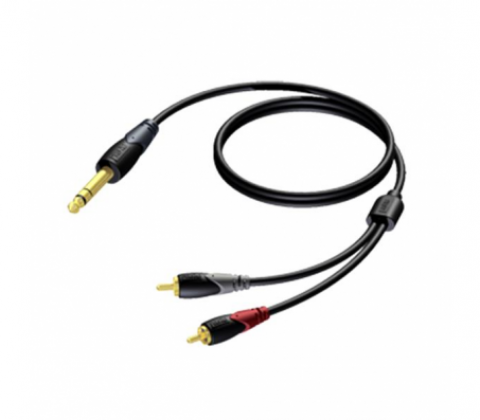 Laidas 6.3mm stereo - 2RCA 1.5m Procab 